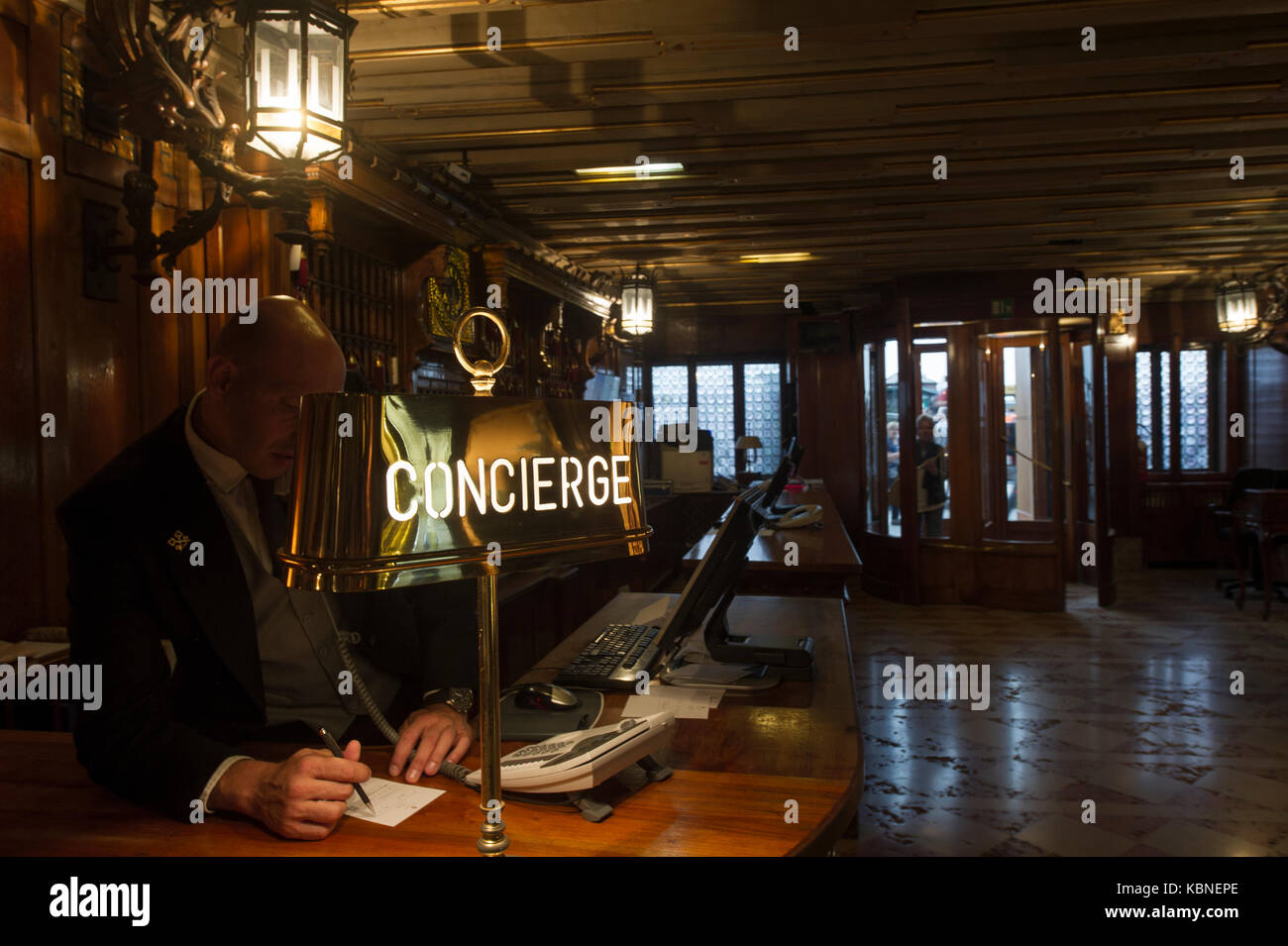Concierge at the Hotel Danielli in Venice Stock Photo