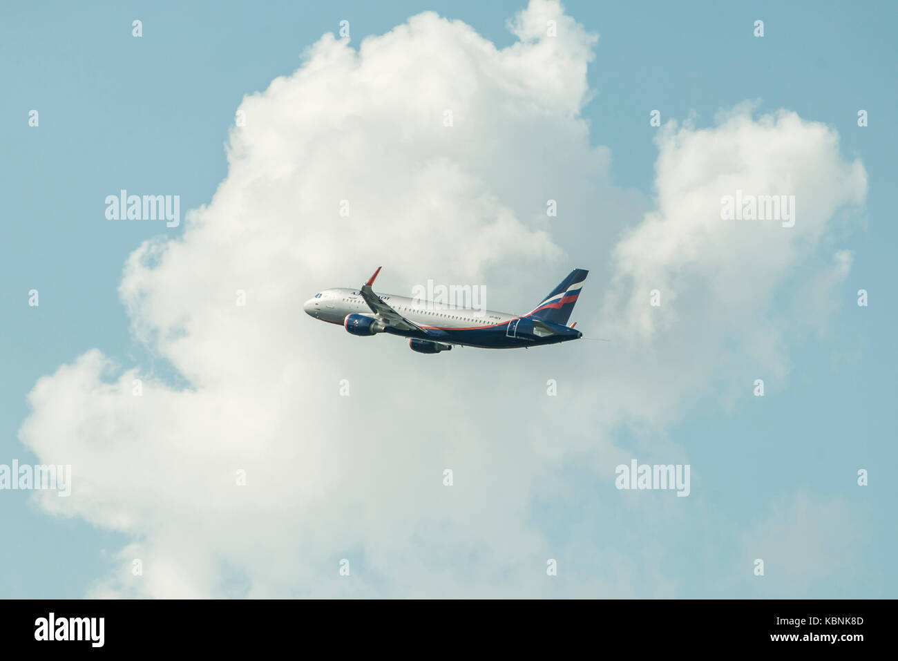 DUESSELDORF GERMANY - 03.09.2017 Aeroflot Airbus Airplane starting take off at Duesseldorf International airport Stock Photo