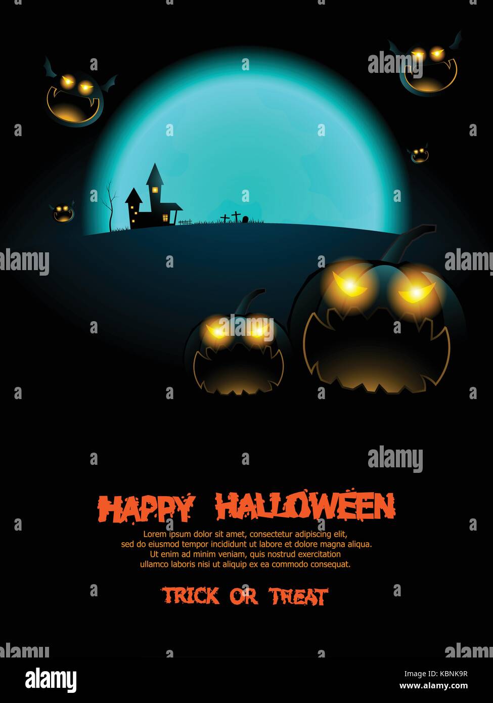 abstract happy halloween poster background vector illustration Stock ...
