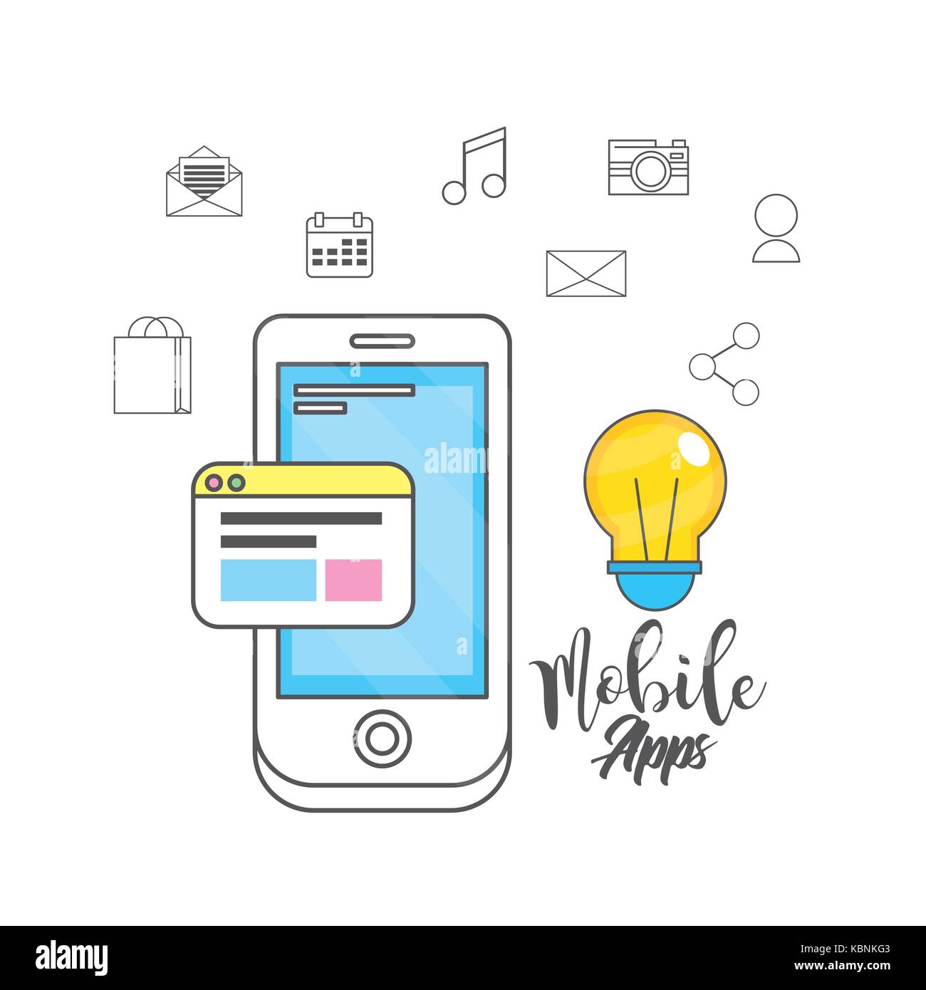 smartphone apps technology social media Stock Vector Image & Art - Alamy