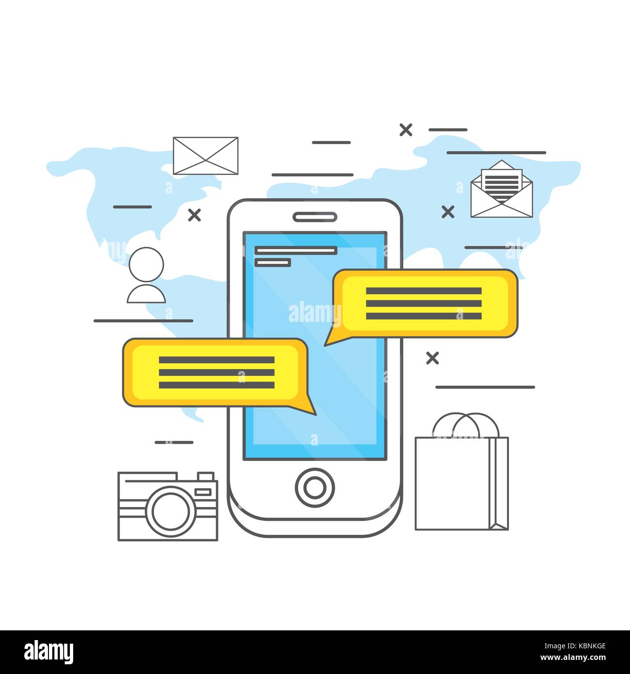smartphone apps technology social media Stock Vector Image & Art - Alamy