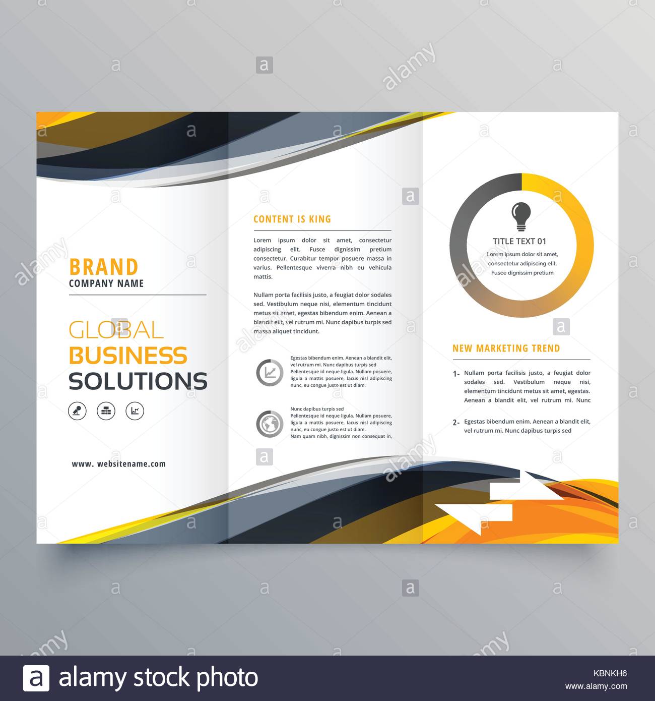 Tri Fold Business Brochure Template from c8.alamy.com
