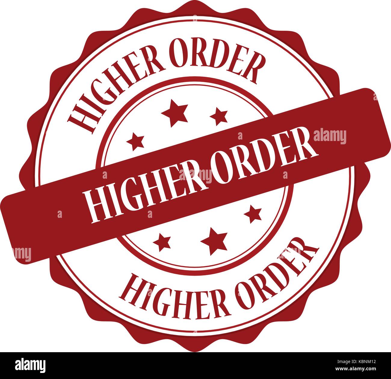 Higher order red stamp illustration Stock Vector