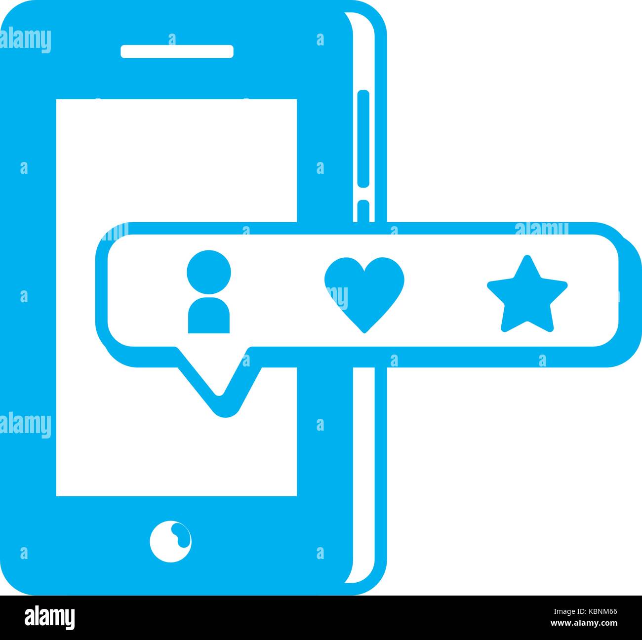 silhouette smartphone technology with chat bubble Stock Vector Image ...