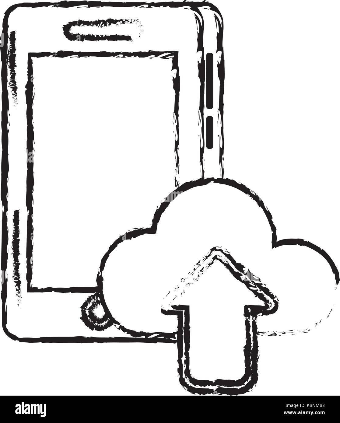 figure smartphone technology with cloud data icon Stock Vector Image ...