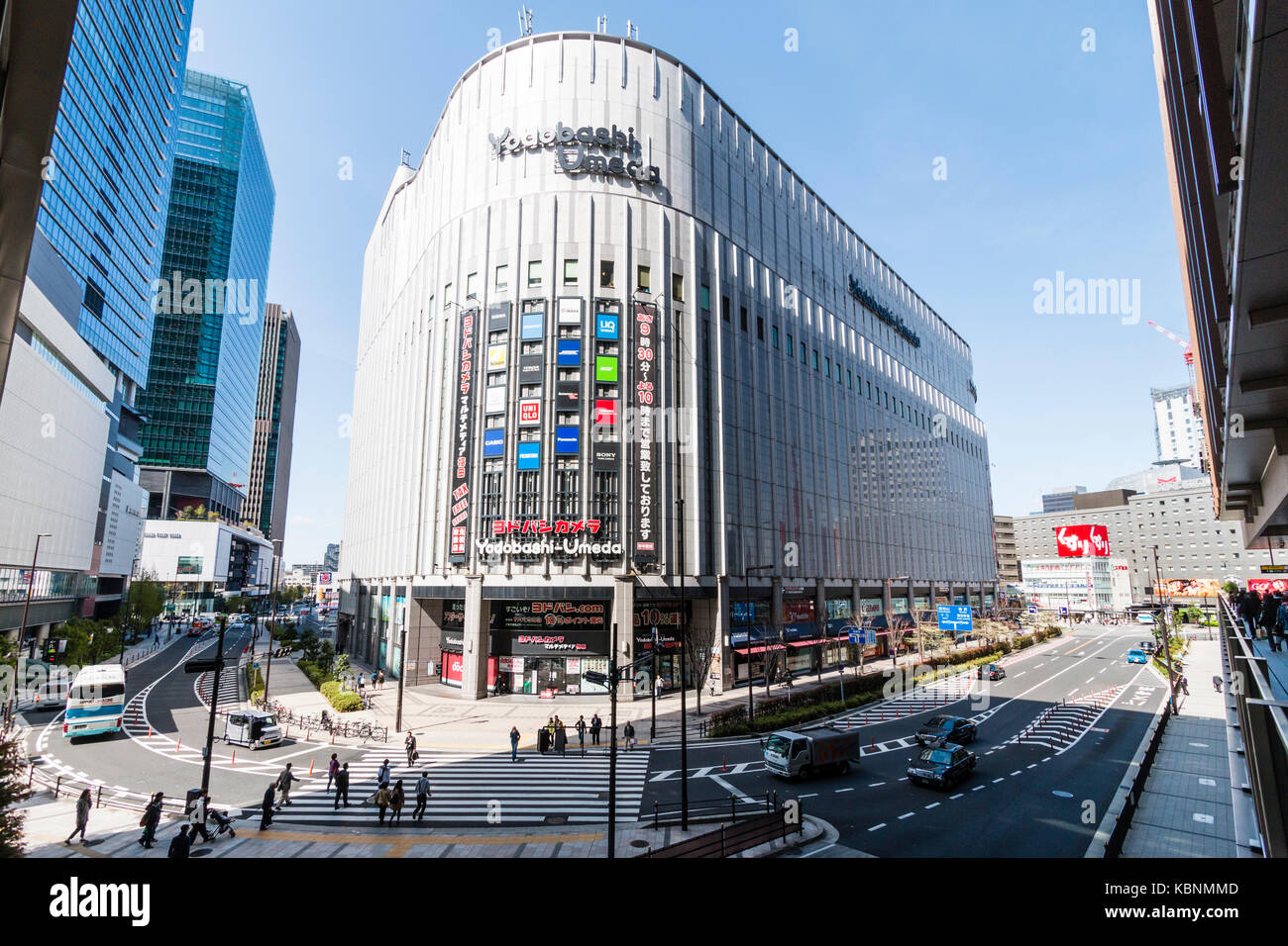 Japan, Osaka, Umeda. Yodobashi camera store. Wide angle view of massive