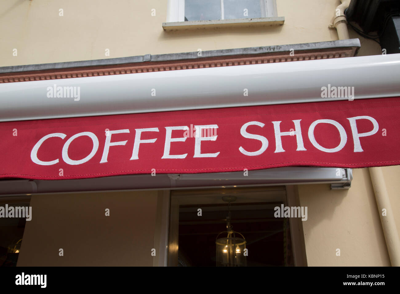 Red and White Coffee Shop Sign Stock Photo - Alamy