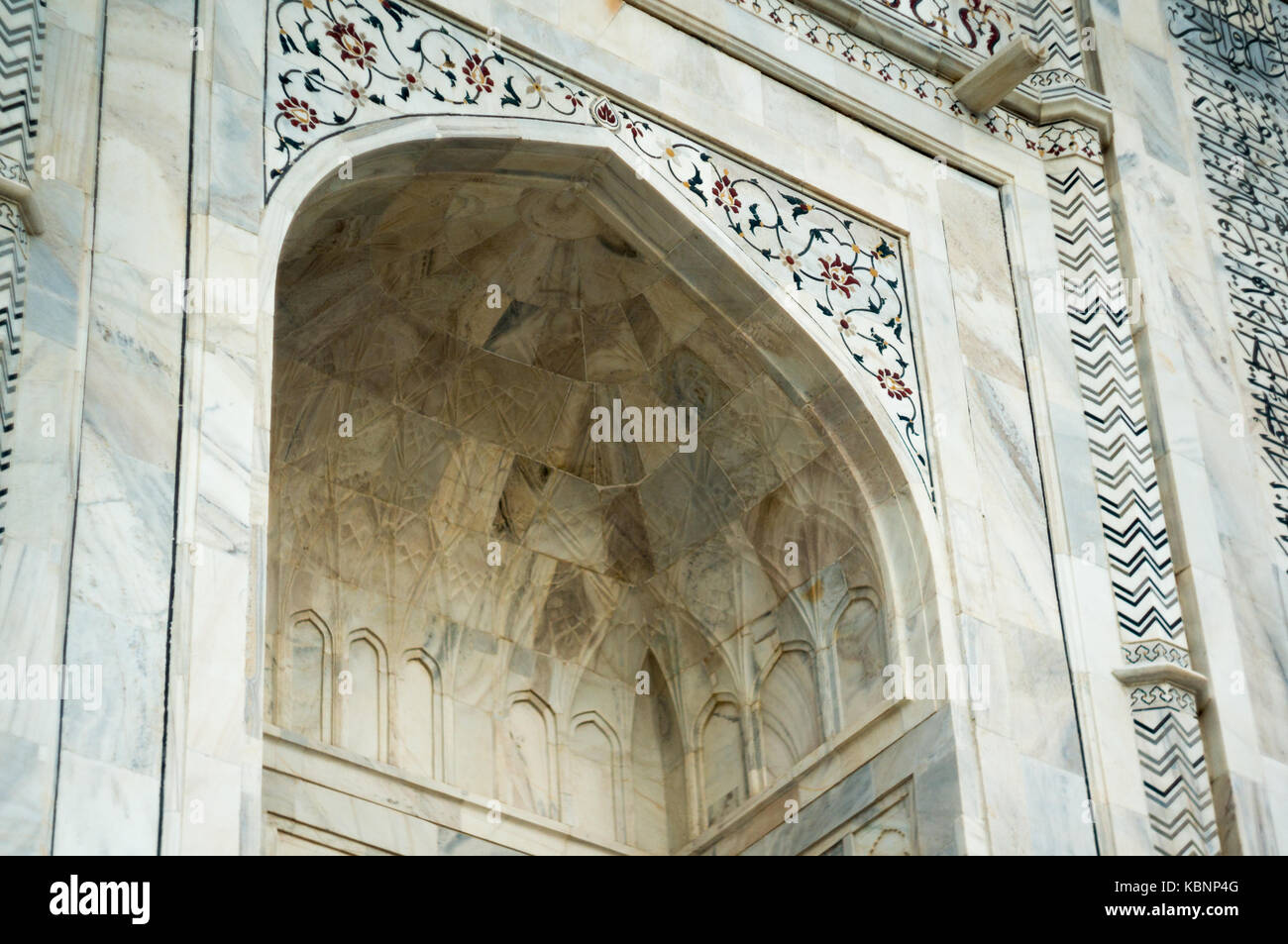 Marble arched doorway at the Taj Mahal  Stock Photo