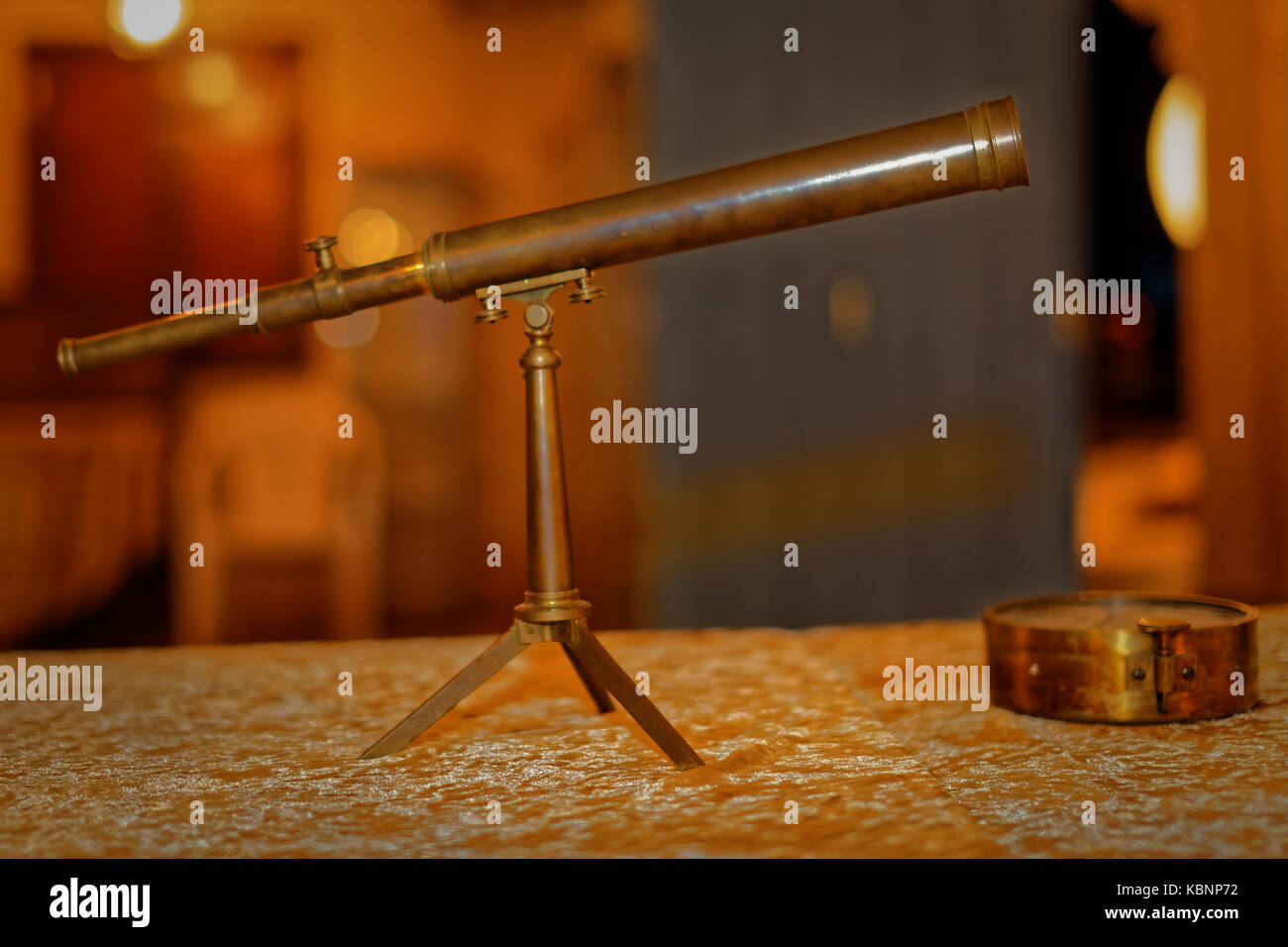 Antique old Arabic telescope with blurred background Stock Photo Alamy