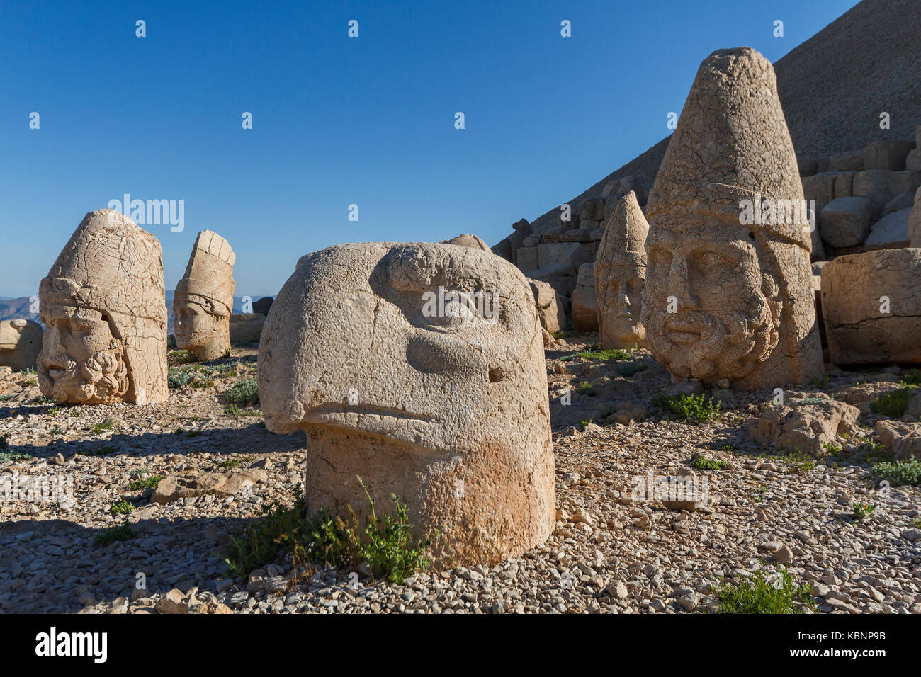 Statues on top of the Nemrut Mountain, Adiyaman, Turkey. These statues