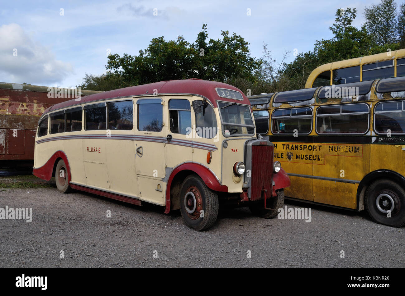 Preserved Ribble Leyland Tiger TS7 FV 5737, with Duple bodywork, is seen at the West of England Transport Collection Open Day on 6th October 2013. Stock Photo