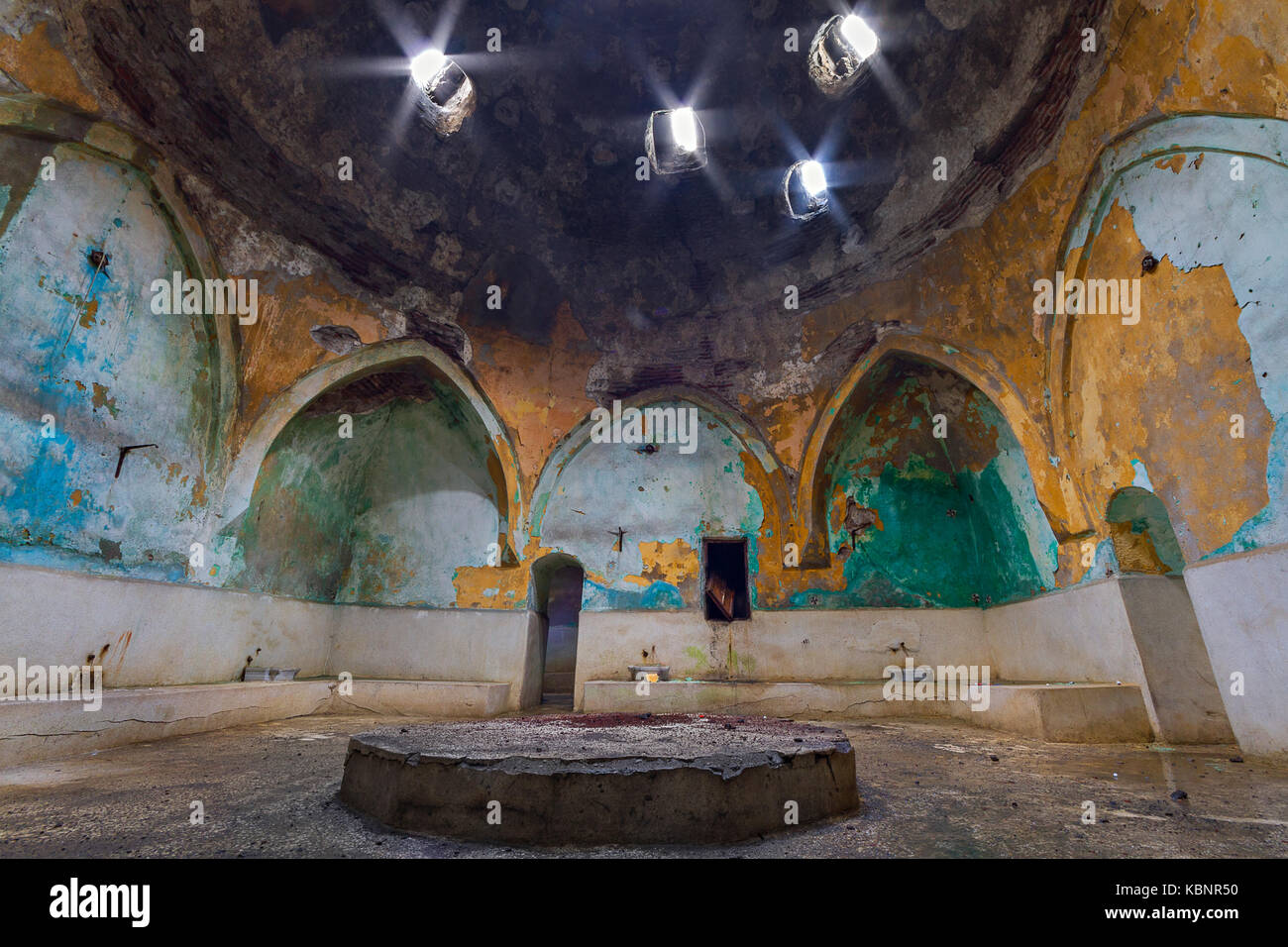 Abandoned historical Turkish Bath built by the Ottomans, in Kars, Turkey. Stock Photo