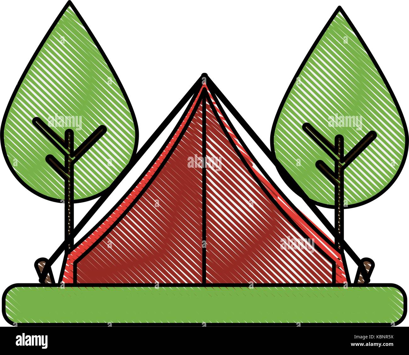 camping tent surrounded by trees icon image Stock Vector Image & Art ...