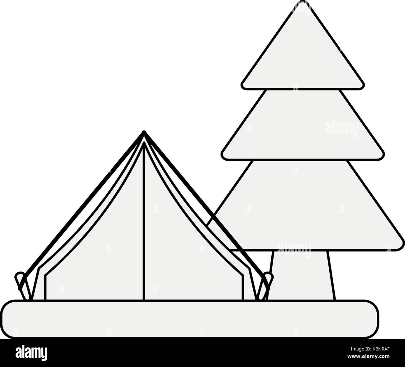 camping tent surrounded by trees icon image Stock Vector Image & Art ...