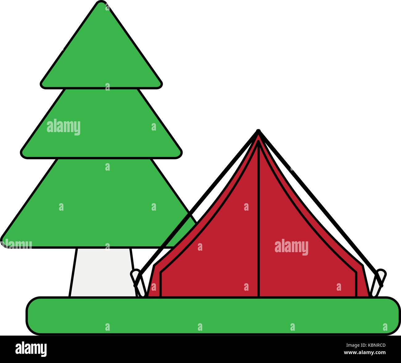 camping tent surrounded by trees icon image Stock Vector Image & Art ...