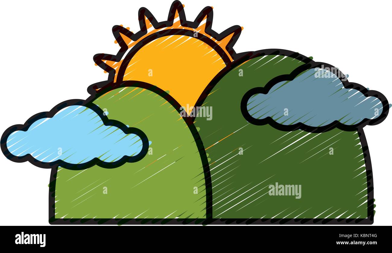 Sun and mountains Stock Vector Image & Art - Alamy