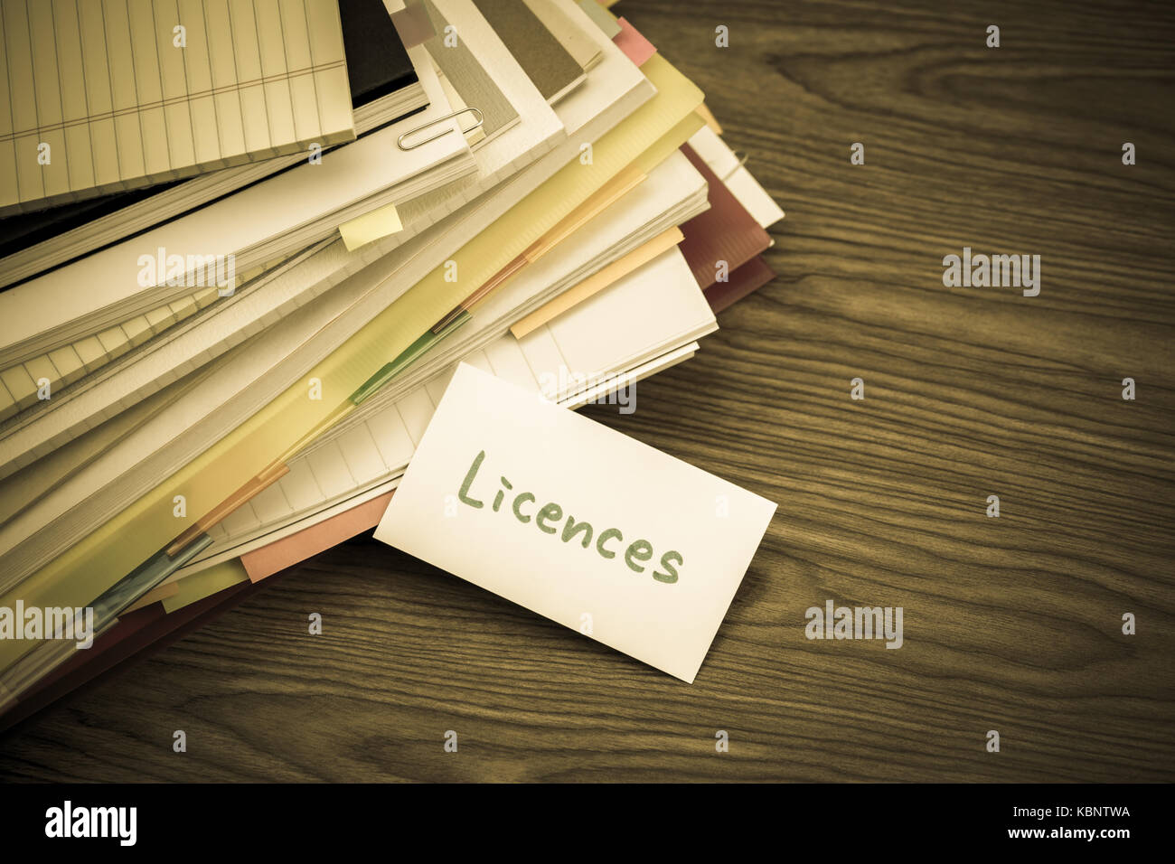Licences; The Pile of Business Documents on the Desk Stock Photo Alamy