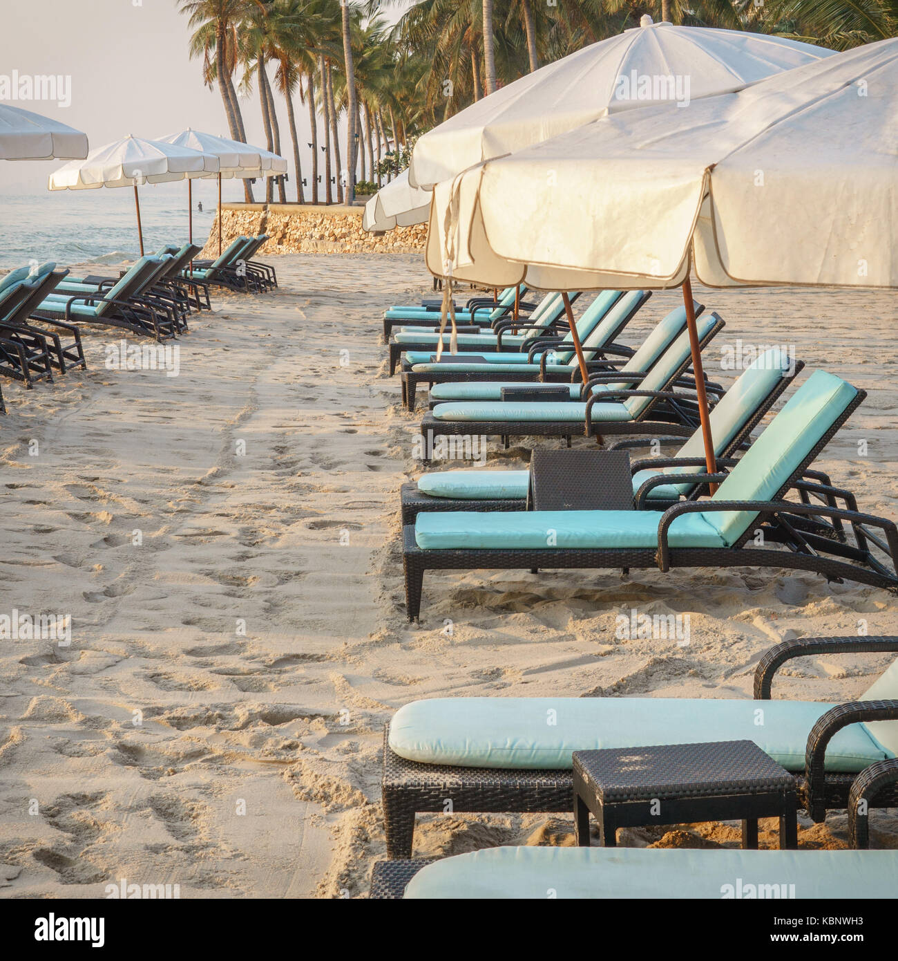 beach beds on the beach Stock Photo Alamy