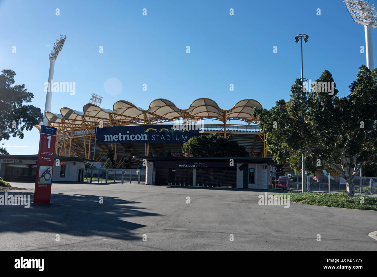 The Metricon Stadium (Carrara Stadium) is on the Nerang Broadbeach Rd, Carrara, Queensland