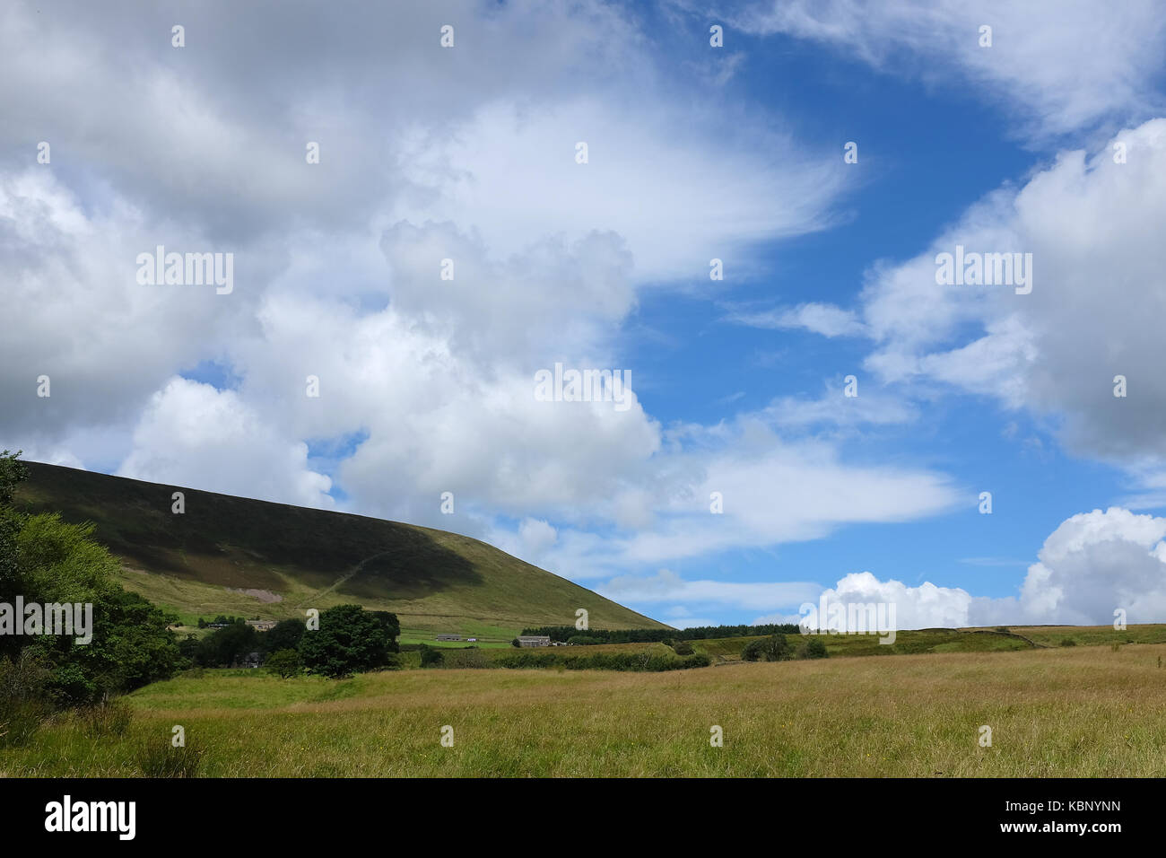Pendle Hill from Village of Barley in Lancashire Stock Photo