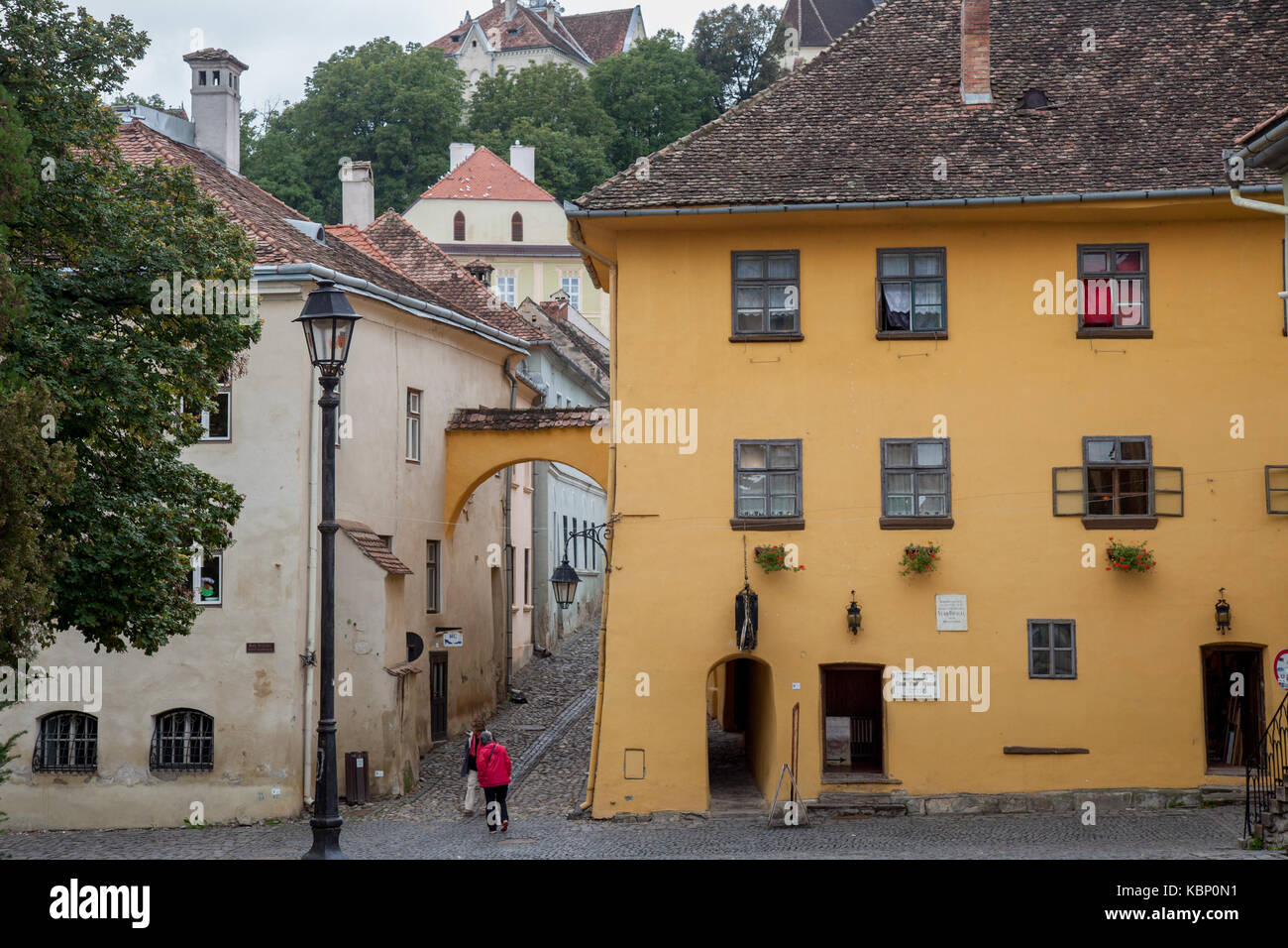 SIGHISOARA, ROMANIA - SEPTEMBER 22, 2017: Picture of the house where Vlad Tepes, aka Vlad Dracul or Dracula was allegedly born in the 14th, in Sighiso Stock Photo