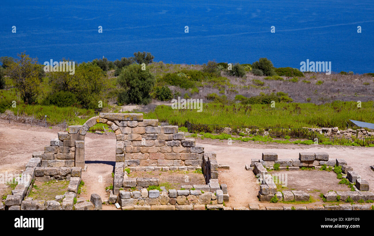 Tindari, the ancient greek polis founded in 396 BC by Dionysius of Syracuse Stock Photo