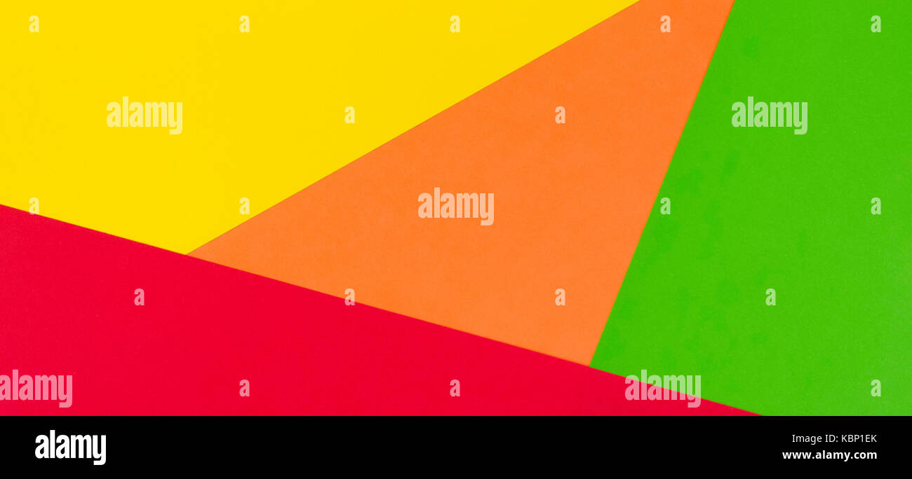 Yellow Red Green And Orange Color Paper Banner Background Stock