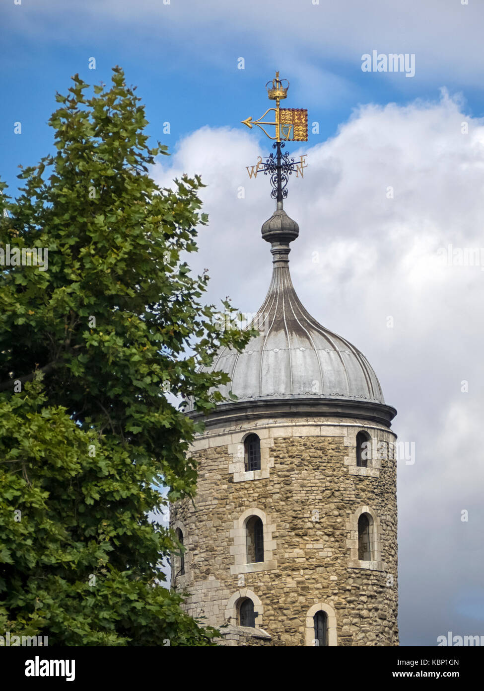 LONDON, UK AUGUST 25, 2017 Royal Standard Weather vane on the Tower