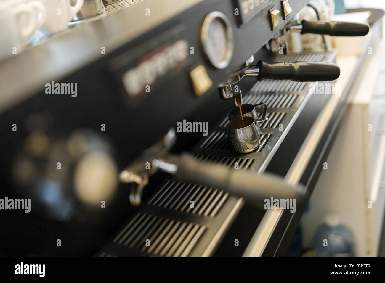 Professional coffee machine used in coffee industry Stock Photo Alamy