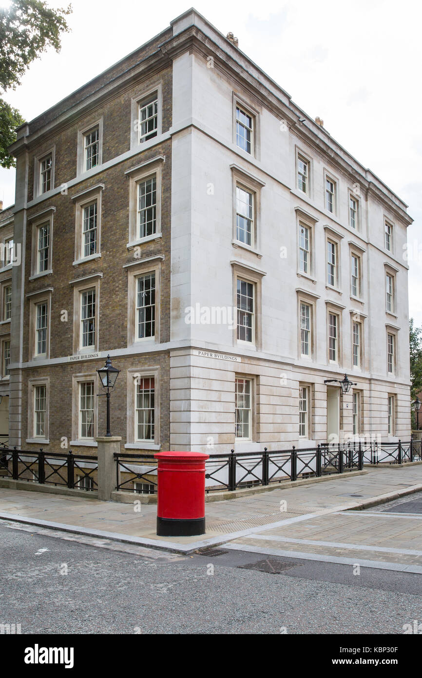 Historic architecture Paper Buildings, King's Bench Walk, Inner Temple London legal district, Temple, City of London, England Stock Photo