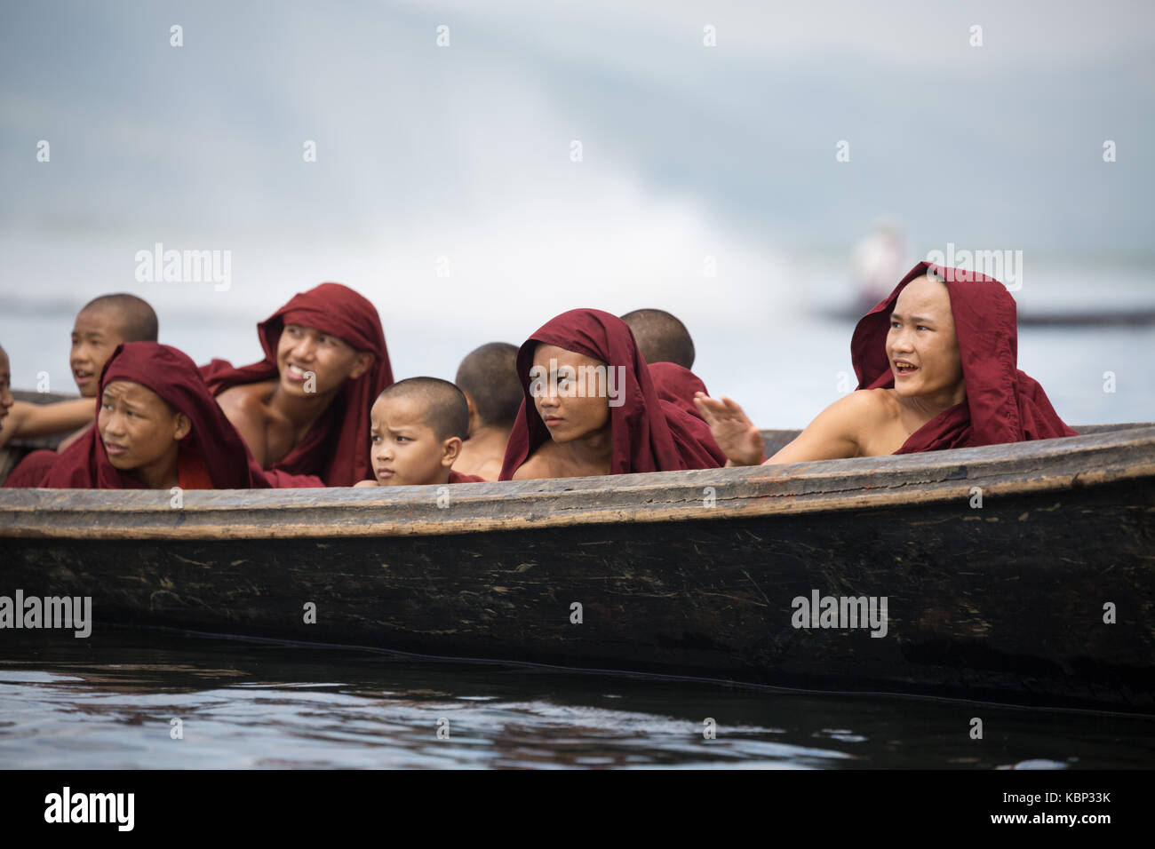 Asia, Myanmar, Shen State, Inle Lake, Boat race competition during ...
