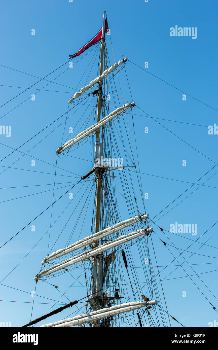 The Sail Training Ship Statsraad Lehmkuhl crewed by young officers and enlisted ranks of the
