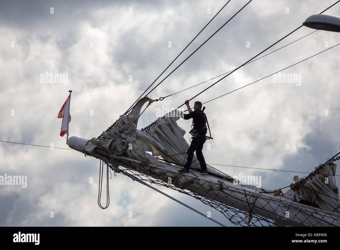 The Sail Training Ship Statsraad Lehmkuhl crewed by young officers and