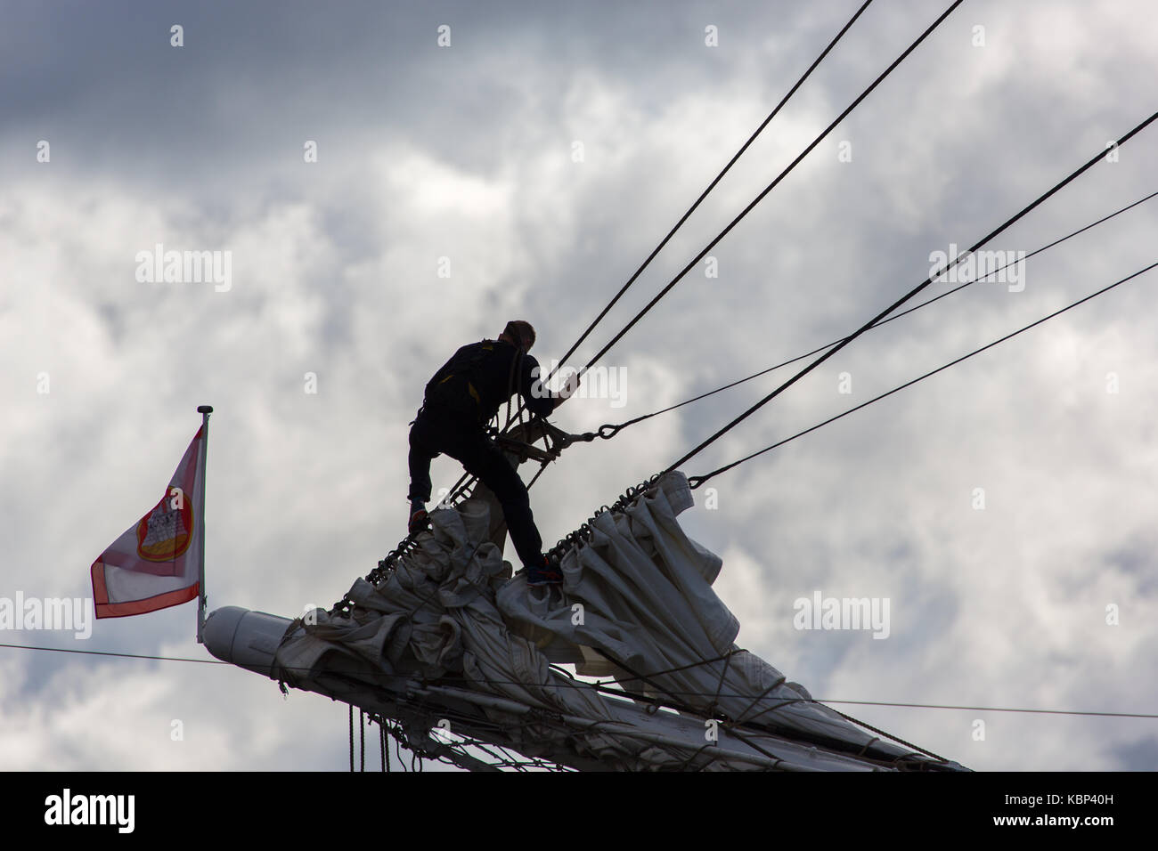 The Sail Training Ship Statsraad Lehmkuhl crewed by young officers and