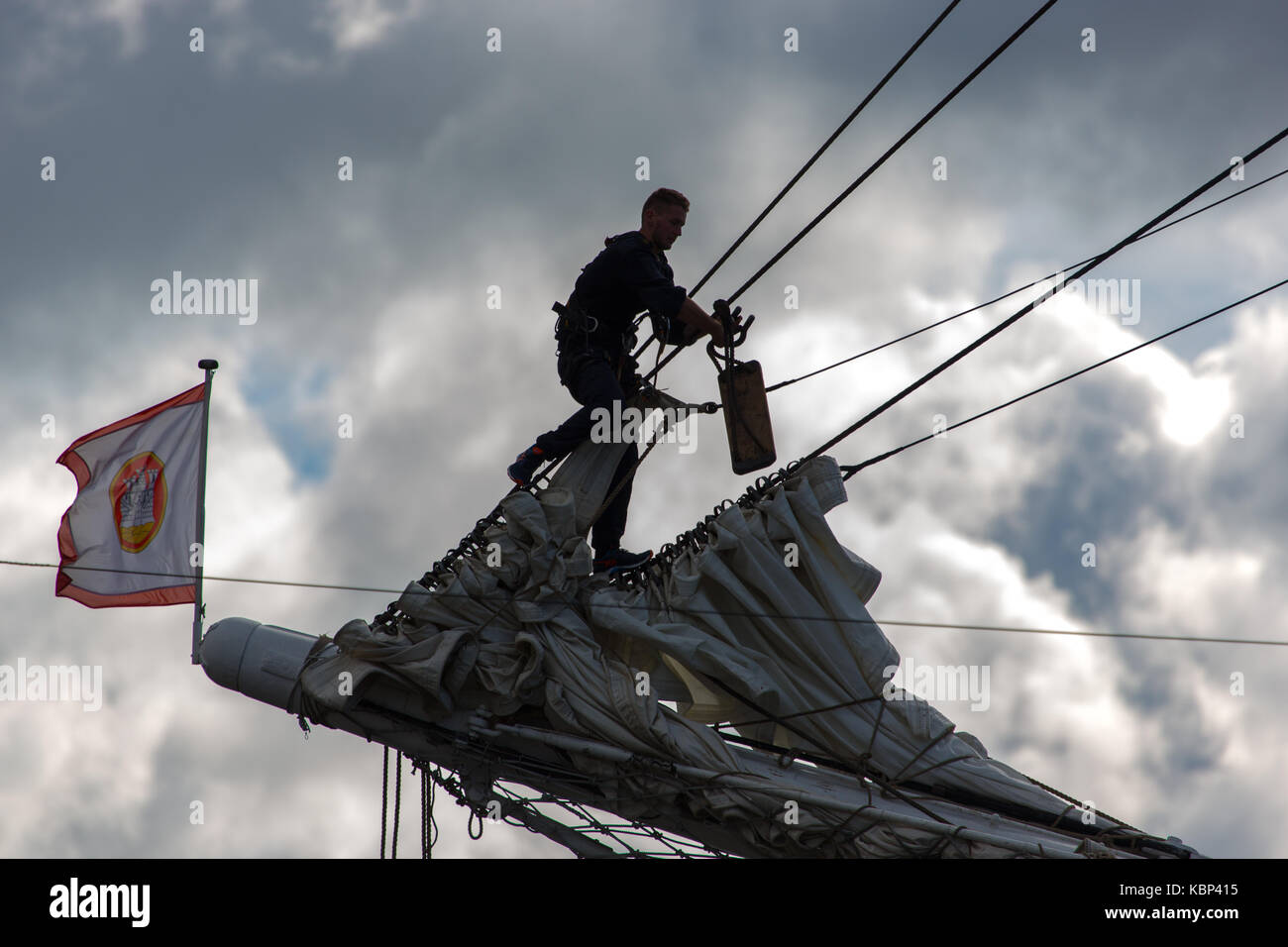 The Sail Training Ship Statsraad Lehmkuhl crewed by young officers and