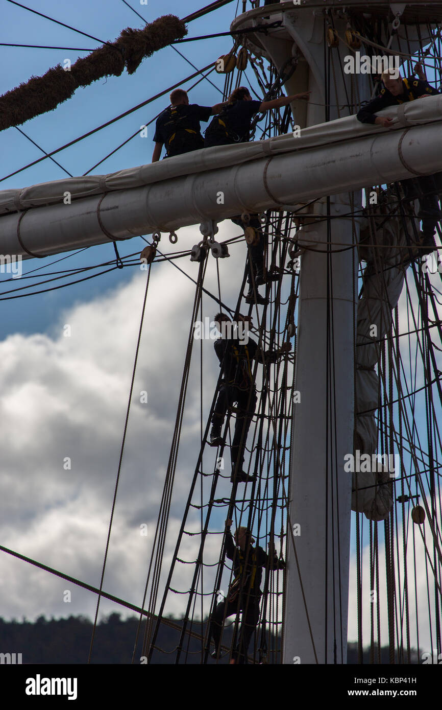 The Sail Training Ship Statsraad Lehmkuhl crewed by young officers and