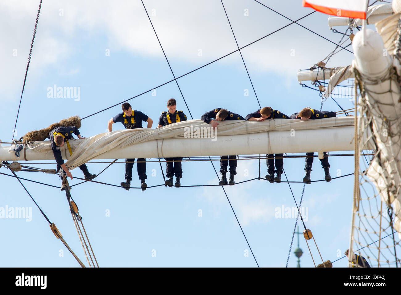 The Sail Training Ship Statsraad Lehmkuhl crewed by young officers and