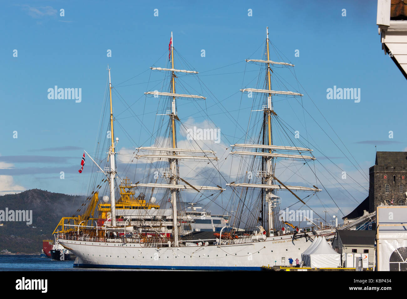 The Sail Training Ship Statsraad Lehmkuhl crewed by young officers and