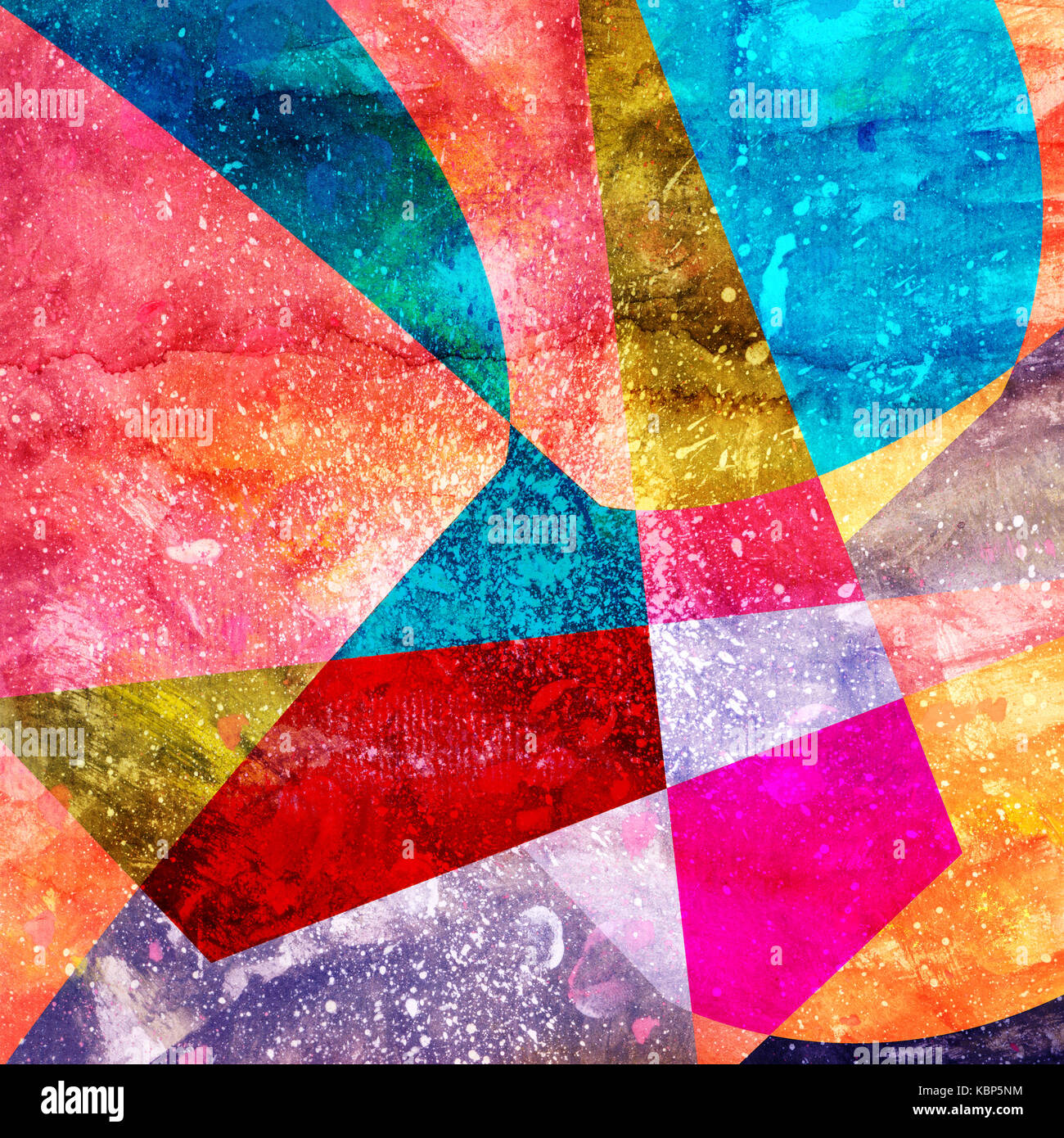 Abstract watercolor background with an interesting variety of geometric ...