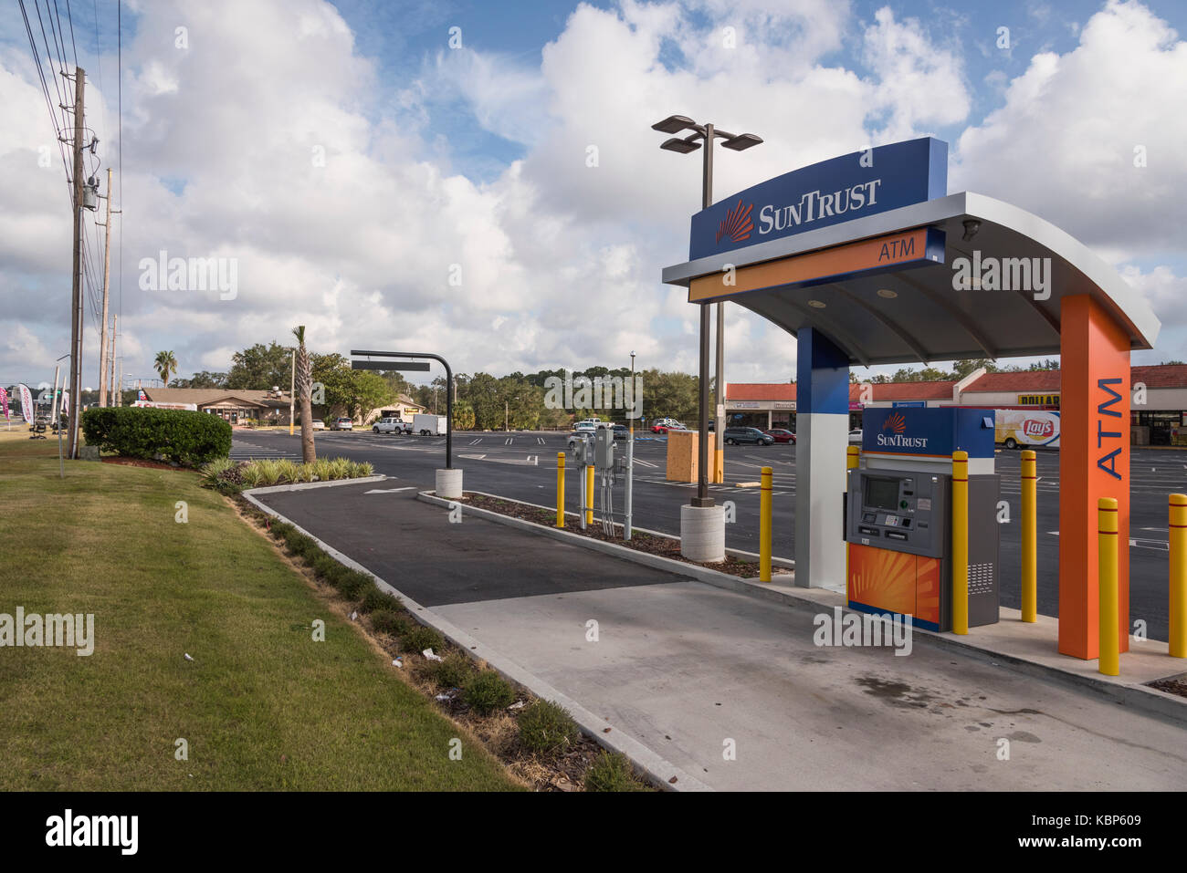 SunTrust ATM Drive Thru in Fruitland Park, Florida Stock Photo