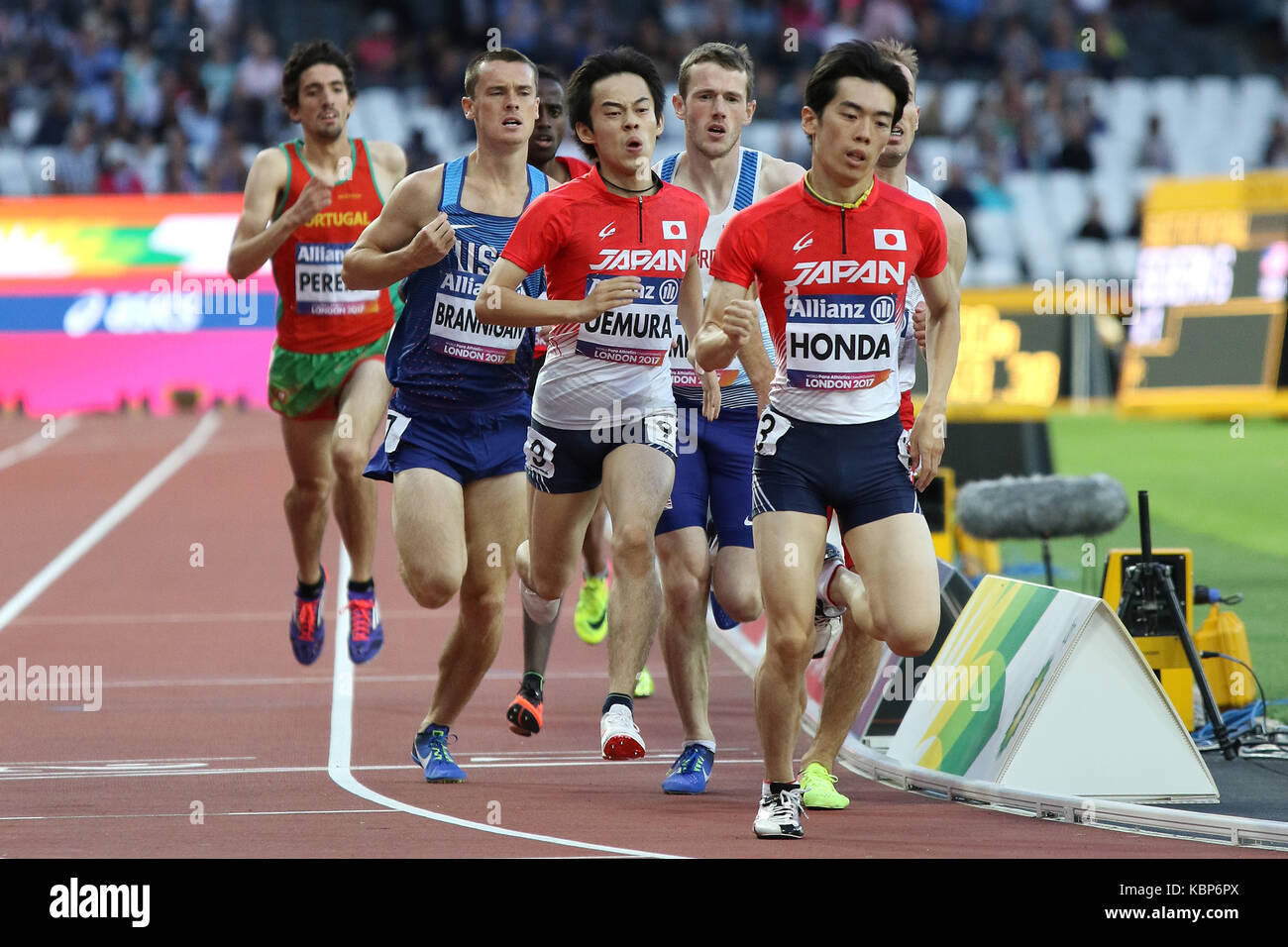 Yuki UEMURA of Japan in the Men's 800 m T20 heats at the World Para Championships in London 2017 Stock Photo