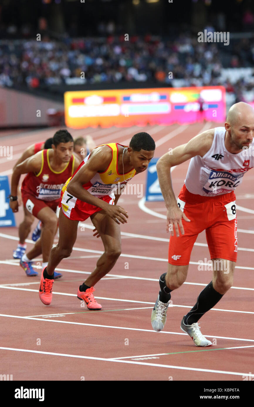 Deliber RODRIGUEZ RAMIREZ of Spain in the Men's 800 m T20 heats at the World Para Championships in London 2017 Stock Photo
