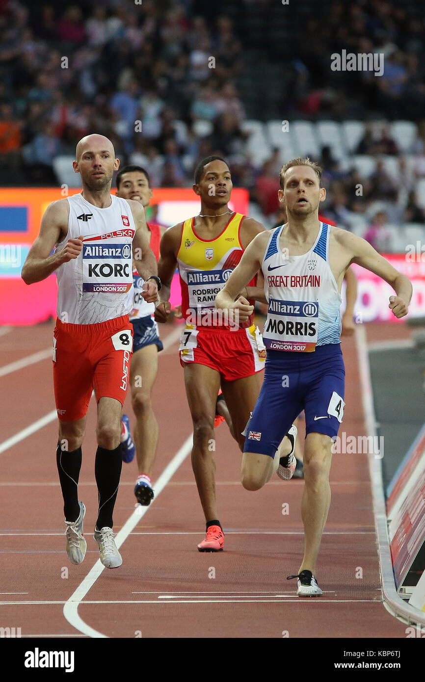 Rafal KORC of Poland in the Men's 800 m T20 heats at the World Para Championships in London 2017 Stock Photo