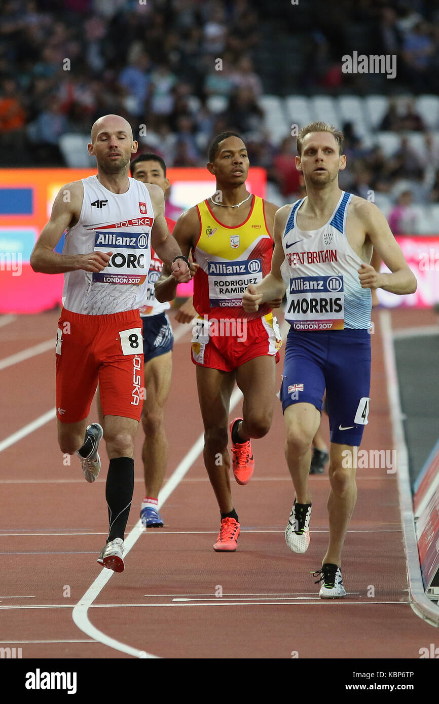 Steve MORRIS of Great Britain in the Men's 800 m T20 heats at the World Para Championships in London 2017 Stock Photo