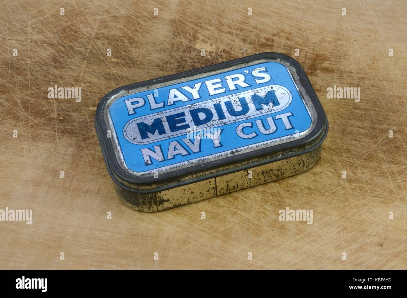 Vintage Players Navy Cut Tobacco Tin Stock Photo