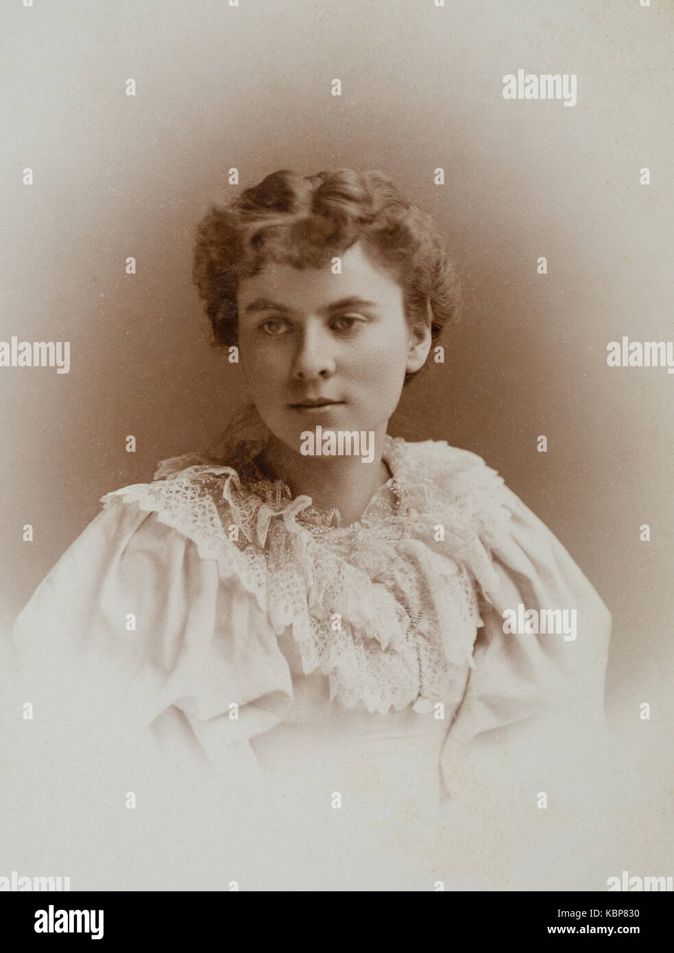 American archive monochrome studio portrait photograph of young woman ...