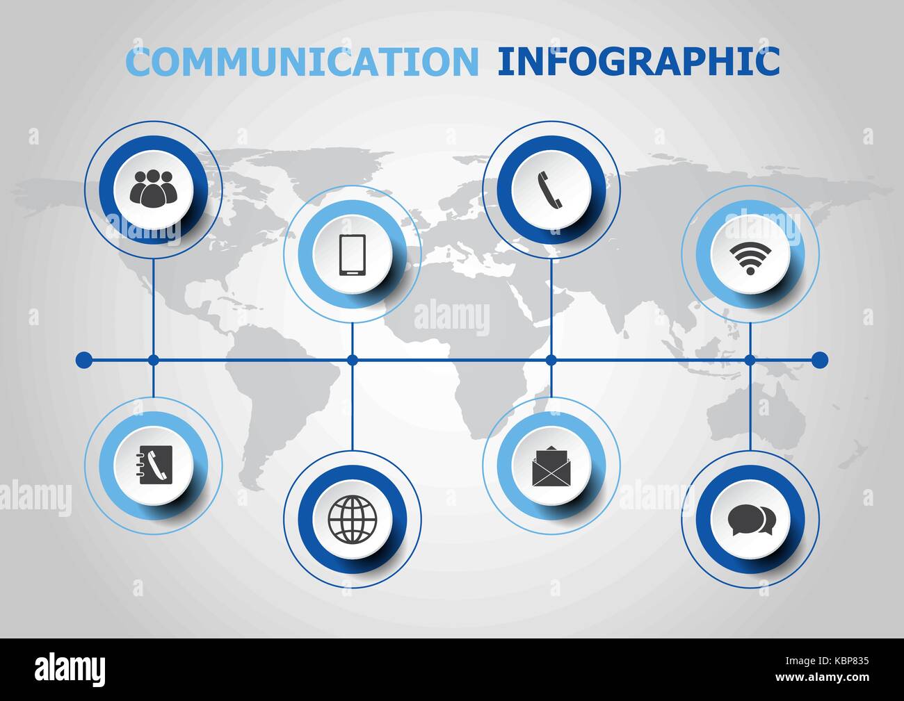 Infographic design with communication icons, stock vector Stock Vector