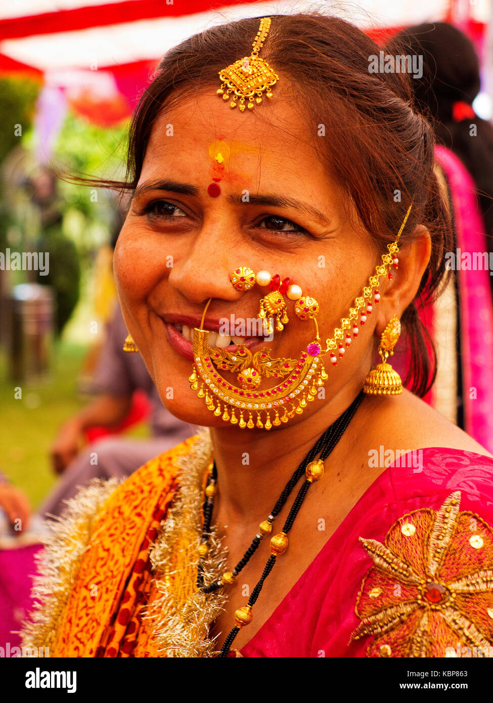 Indian woman smiling hi-res stock photography and images - Alamy