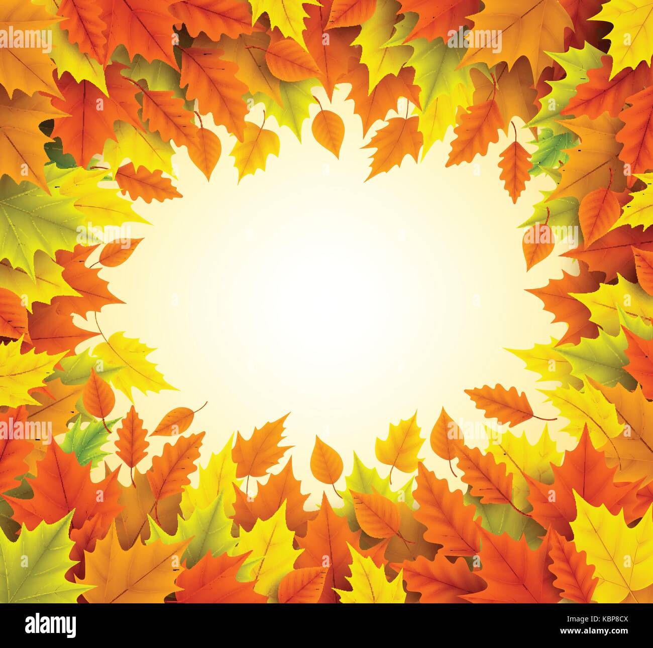 Autumn vector background with empty blank space for text and boarder ...