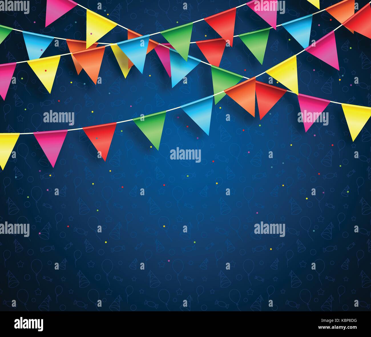 Streamers background design with birthday patterns and colorful